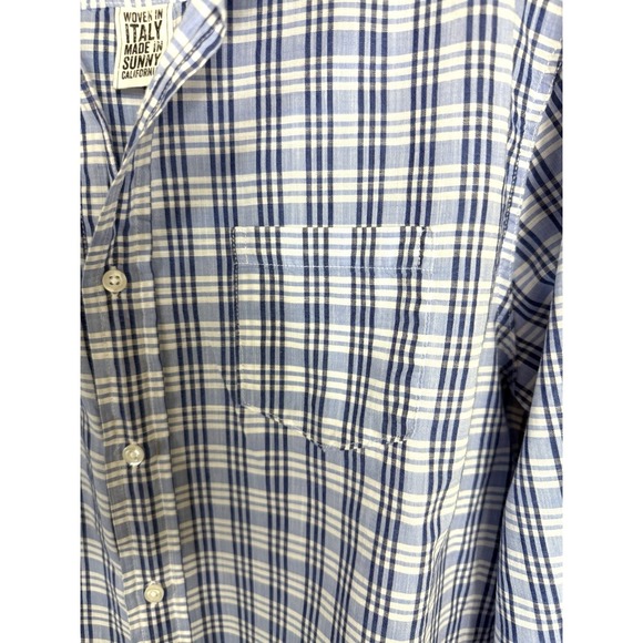 Frank & Eileen Luke Blue White Plaid Button Up Size Small - Picture 3 of 6